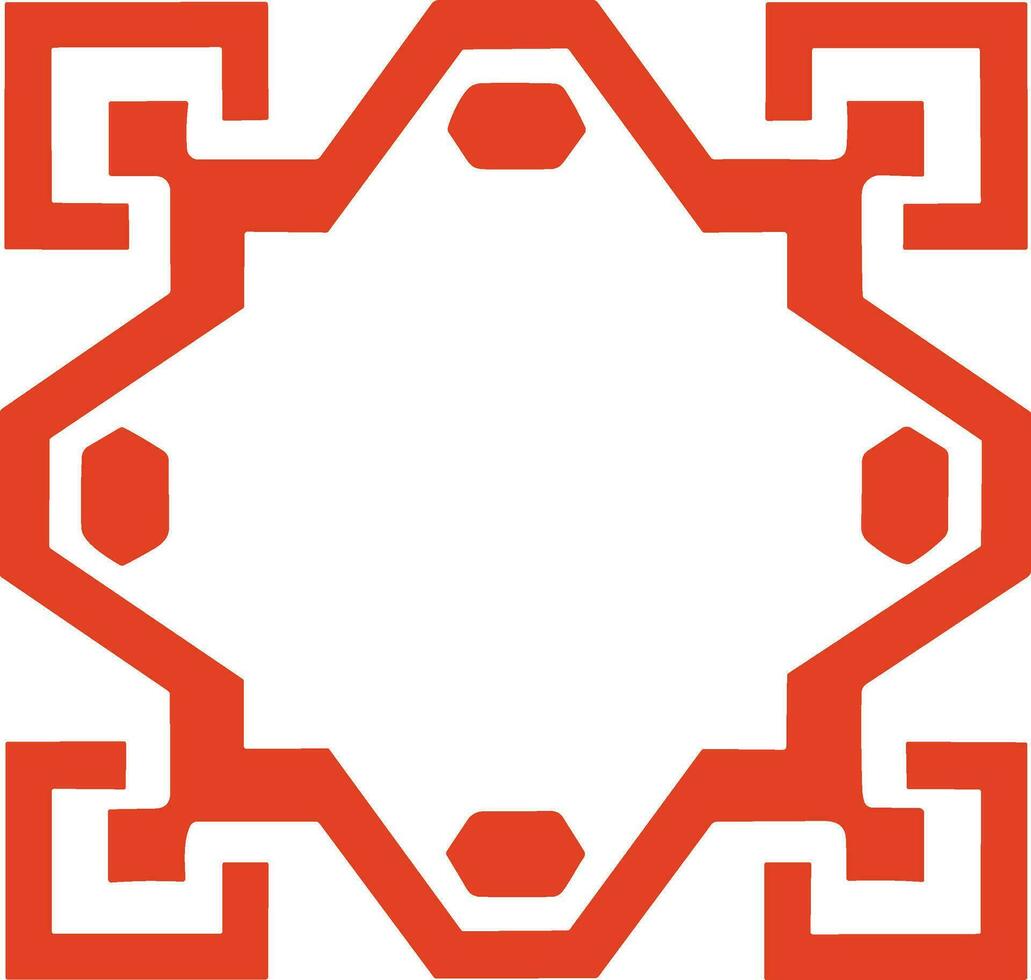 AI generated Chinese style message frame in vintage style vector