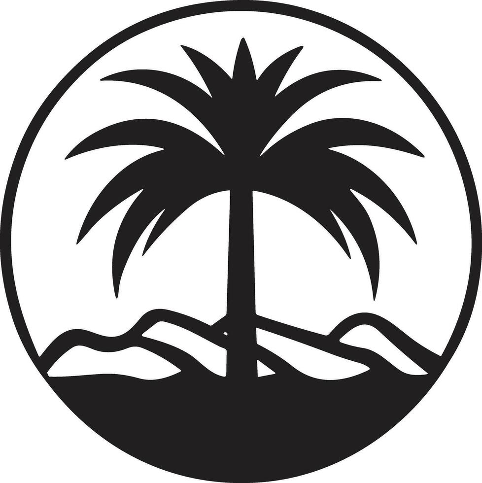 AI generated Coconut tree or sea logo in the concept of tourism in vintage style vector
