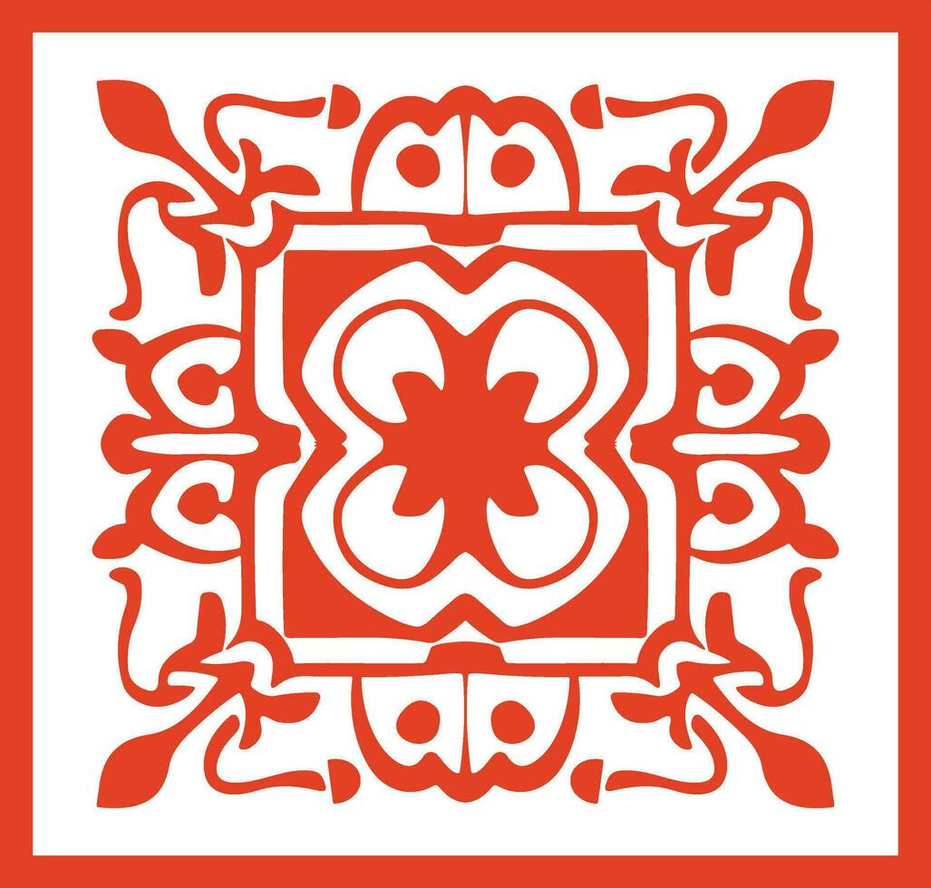 AI generated Chinese style message frame in vintage style vector