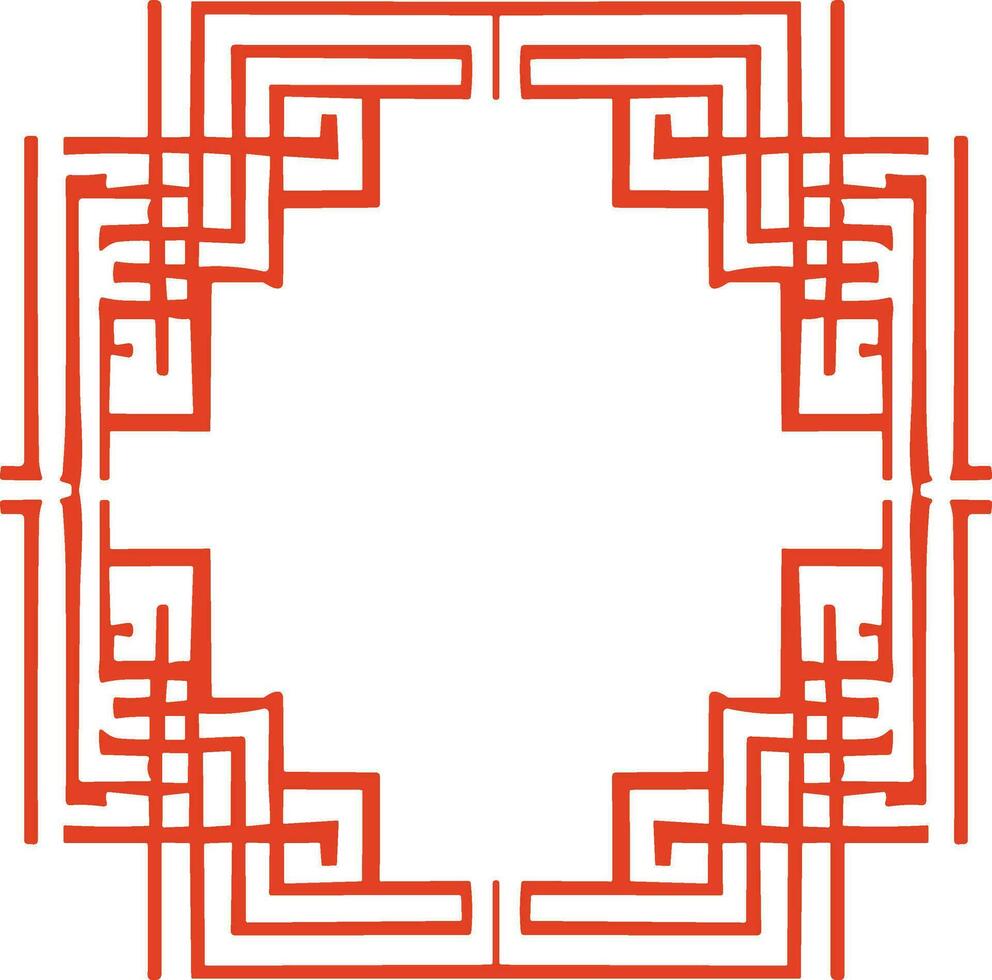 AI generated Chinese style message frame in vintage style vector