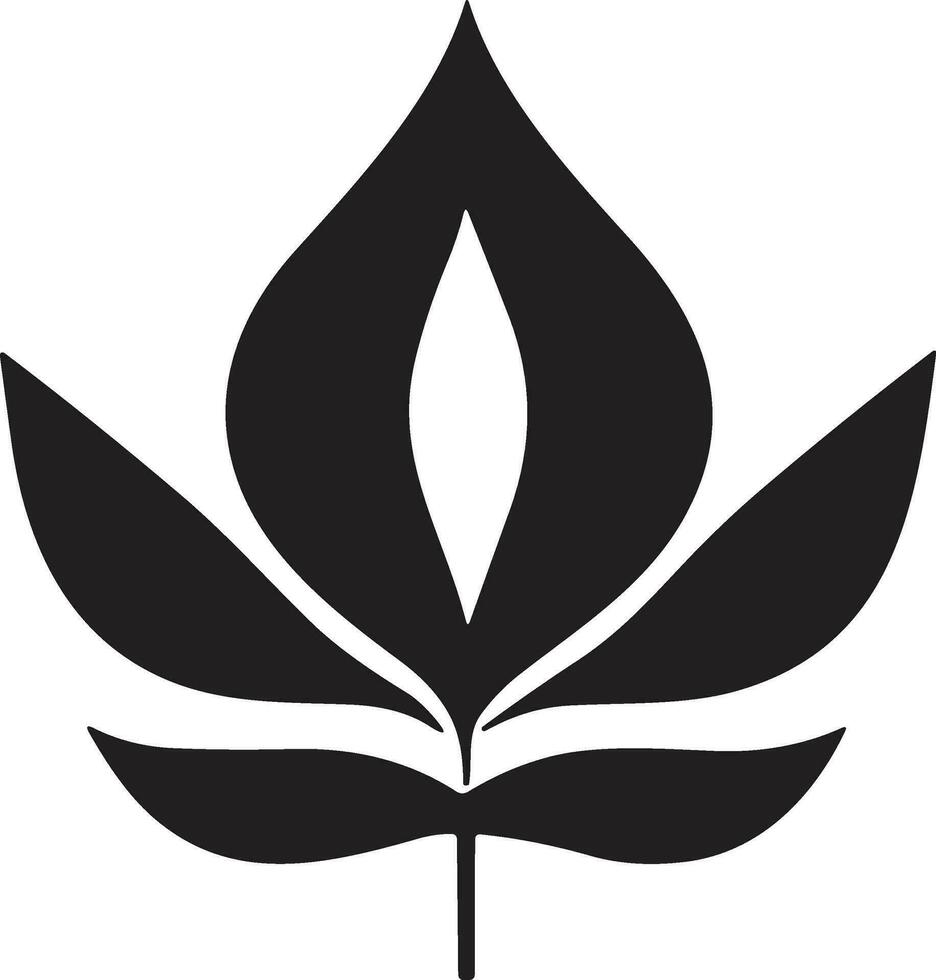 AI generated Leaf or flower logo in spa concept in vintage style vector