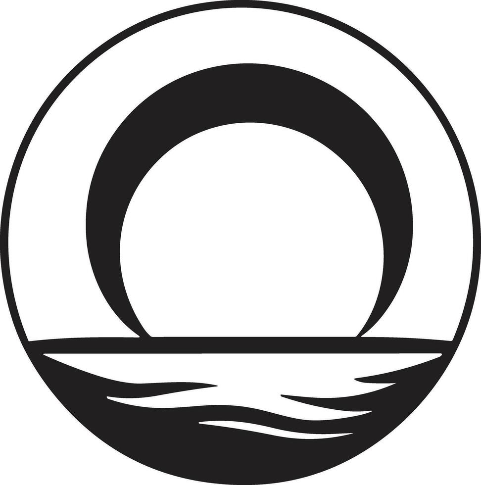 AI generated sun or sea logo in the concept of tourism in vintage style vector