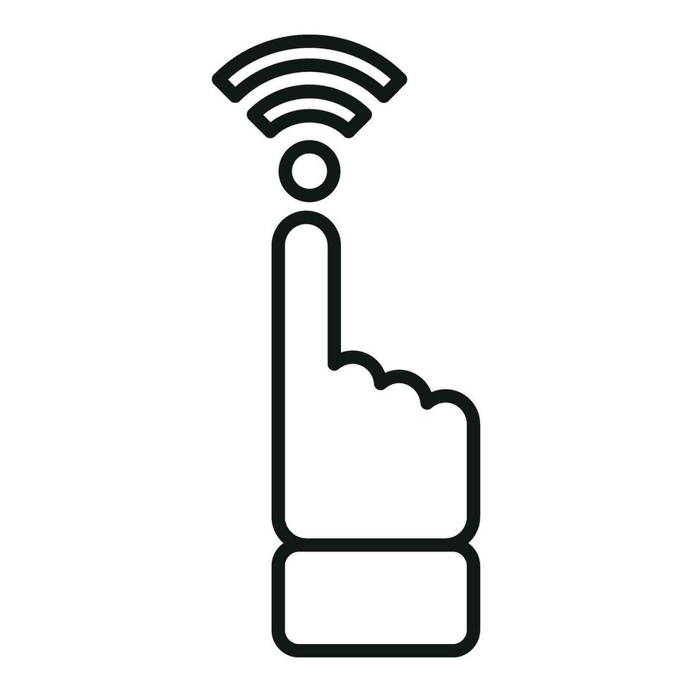 toque dedo Wifi punto icono contorno vector. Internet proveedor vector