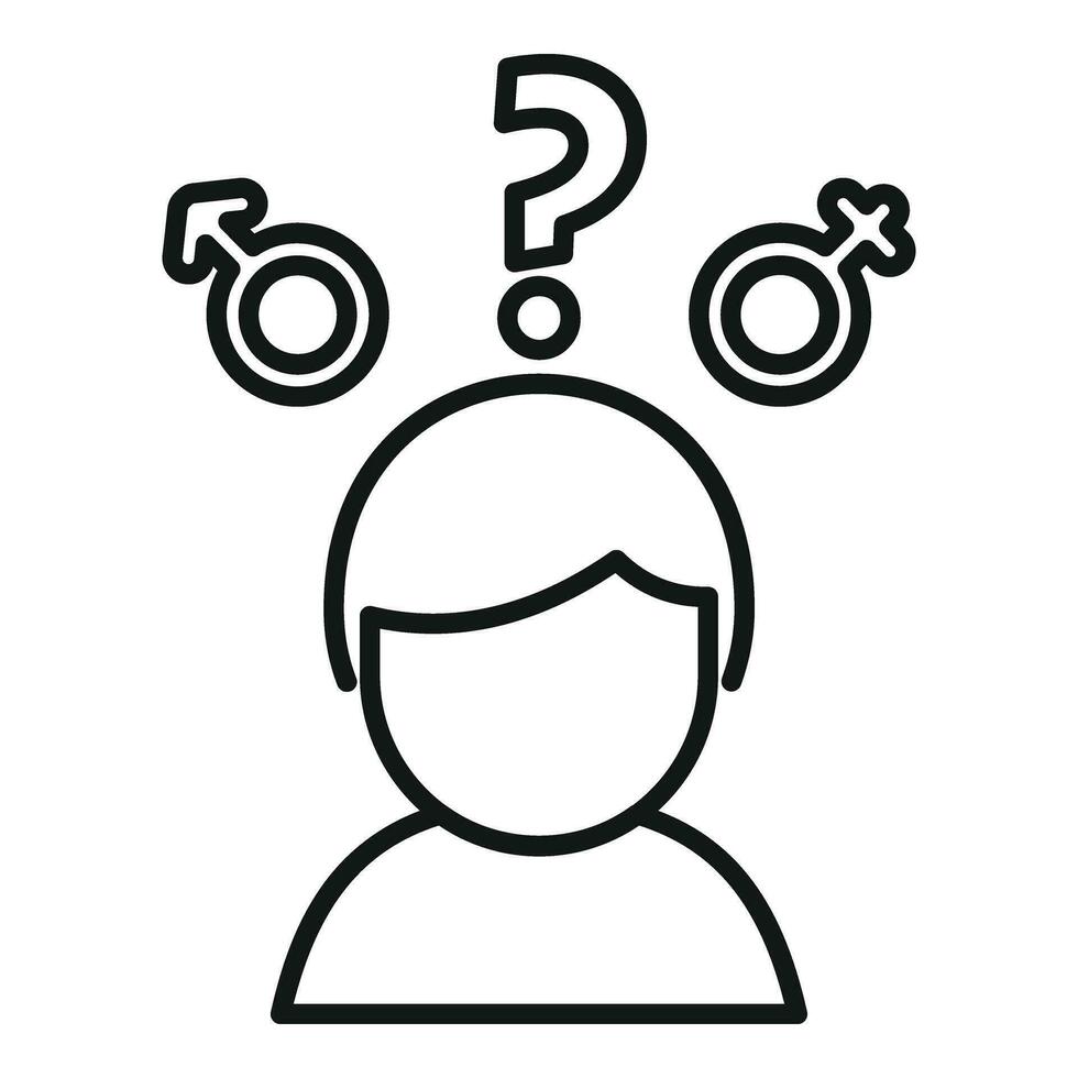 Gender identity question icon outline vector. Move support vector