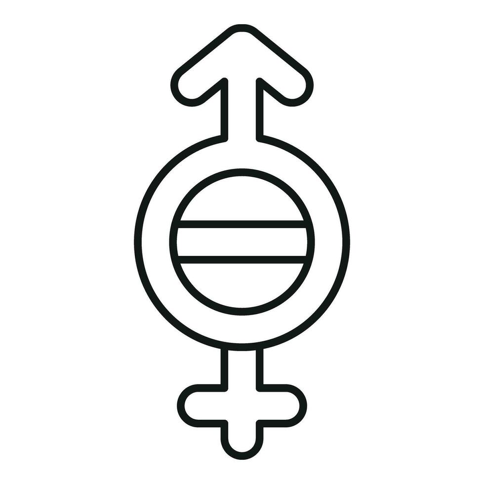 Trans hetero sign icon outline vector. Gender identity vector