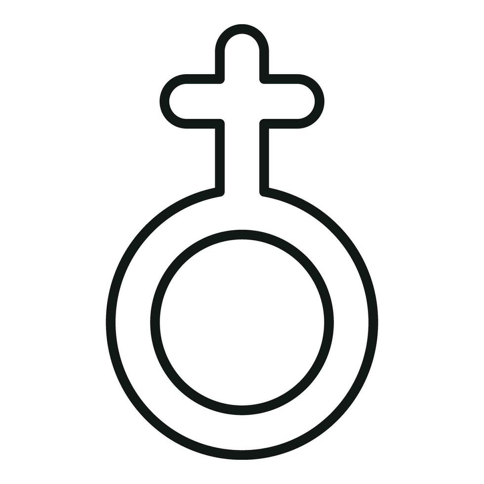 Hetero sign person icon outline vector. Support body poster vector