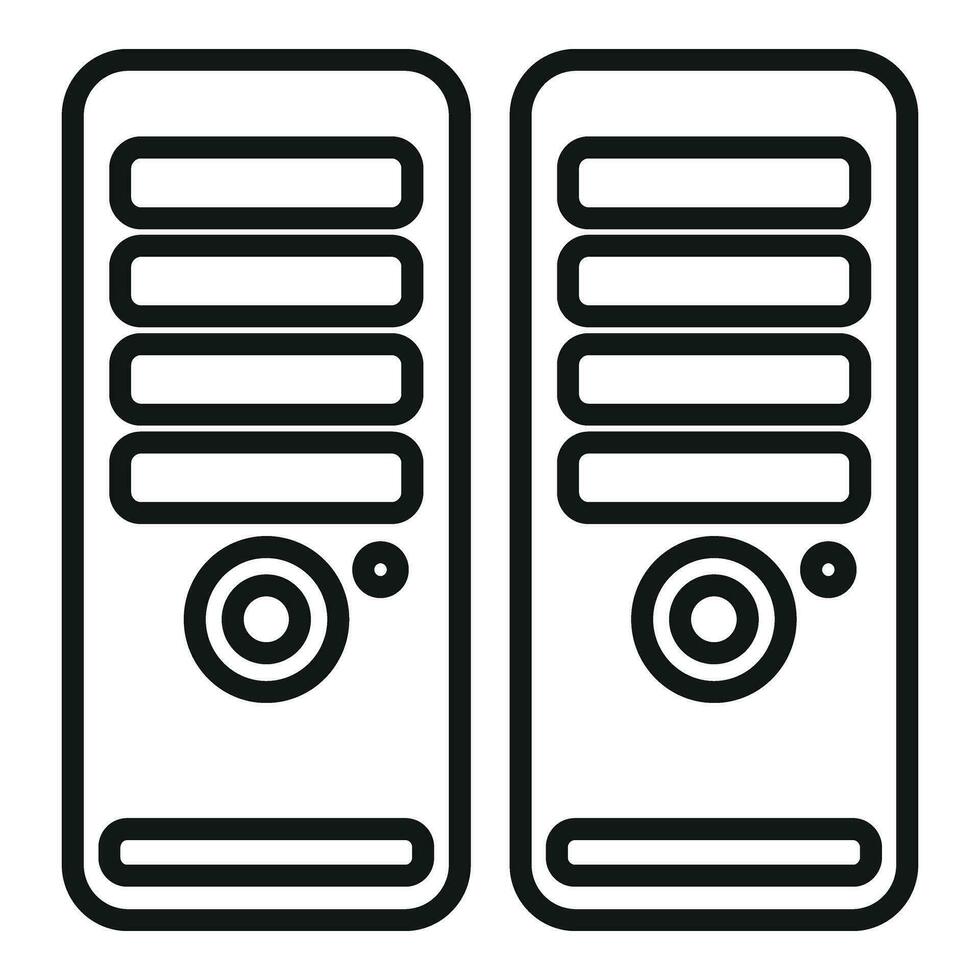 Computer network icon outline vector. Data storage lock vector