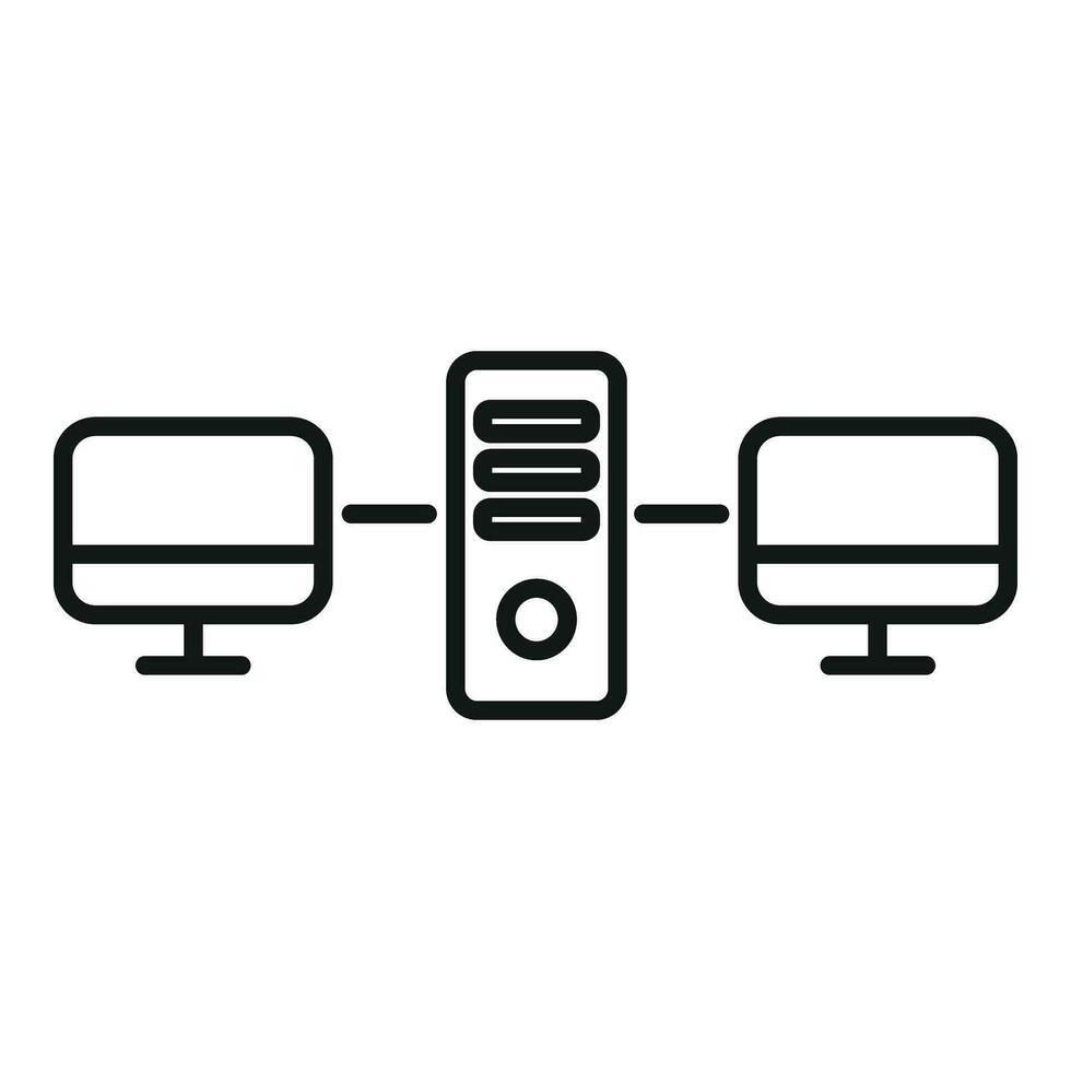 Cloud storage router icon outline vector. Tech admin online vector