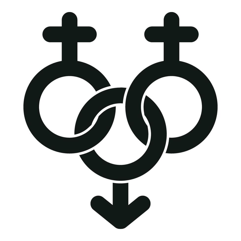 Gender equality icon simple vector. Male body bisexual vector
