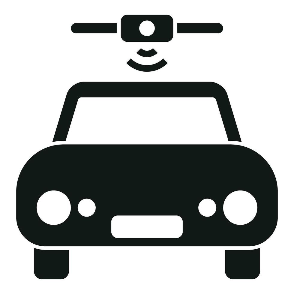 coche la carretera sensor icono sencillo vector. la seguridad controlar vector