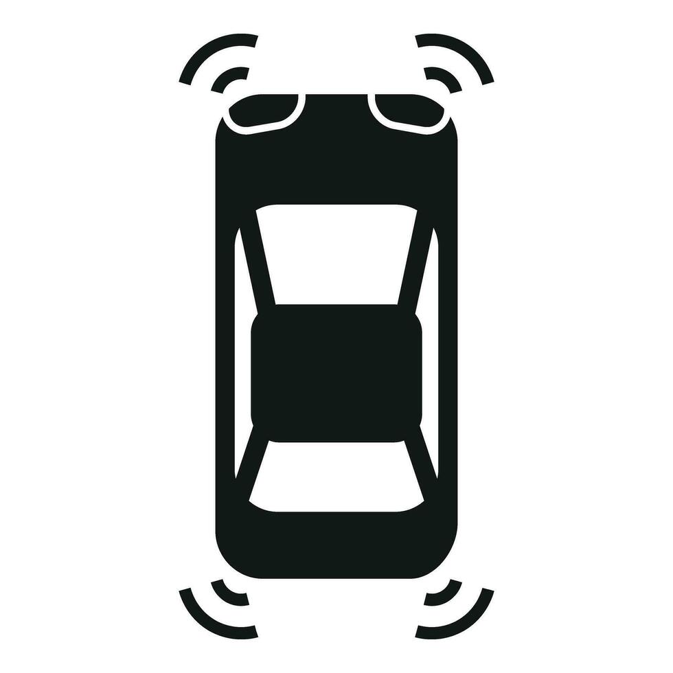 Safety vehicle top view icon simple vector. Control system vector