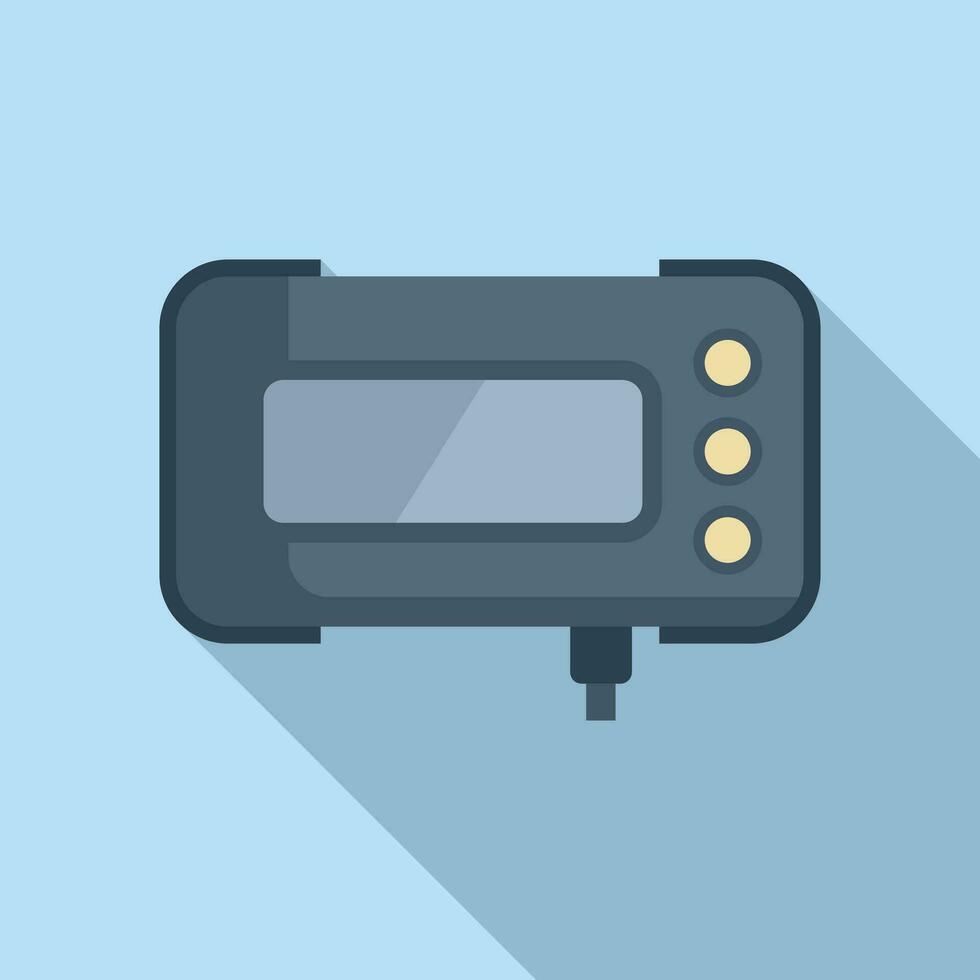 Wired taximeter device icon flat vector. Public service vector