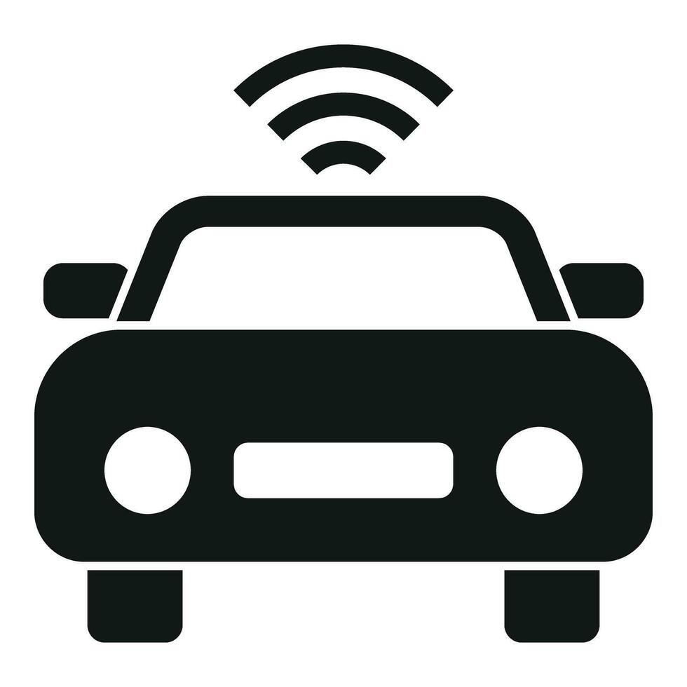 Smart vehicle safety icon simple vector. Control smart stop vector