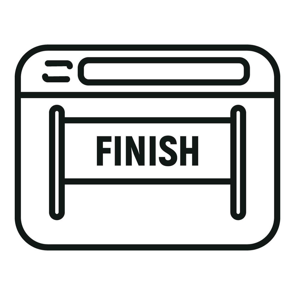 Finish runner web icon outline vector. Digital sport vector