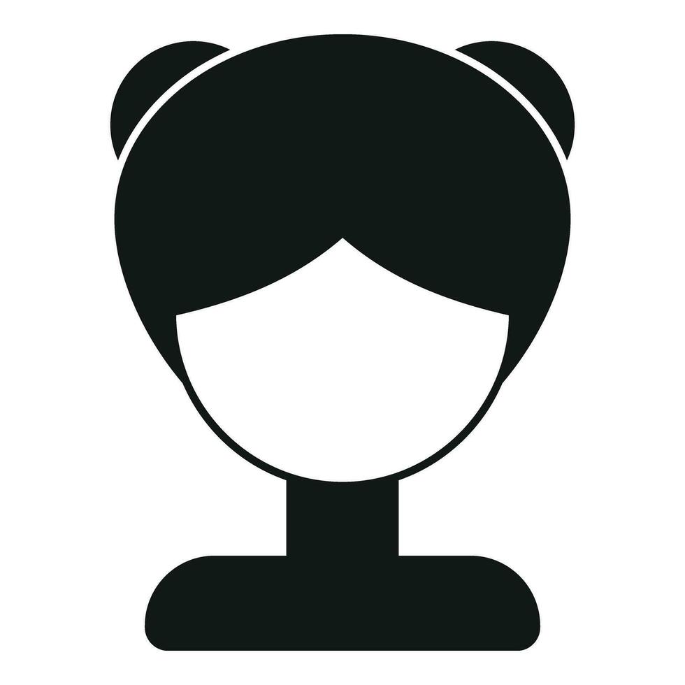 Brief wig face icon simple vector. Lady face fashion vector