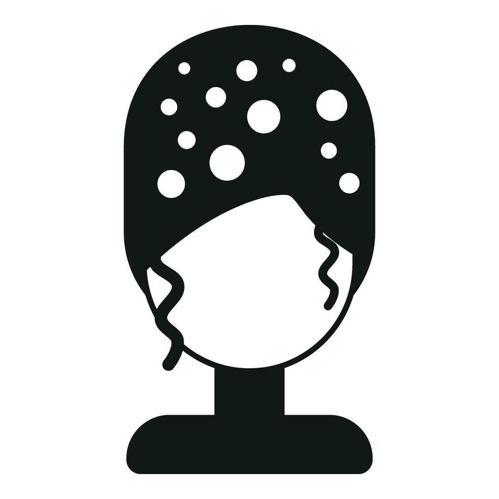 Wig icon simple vector. Curly girl vector