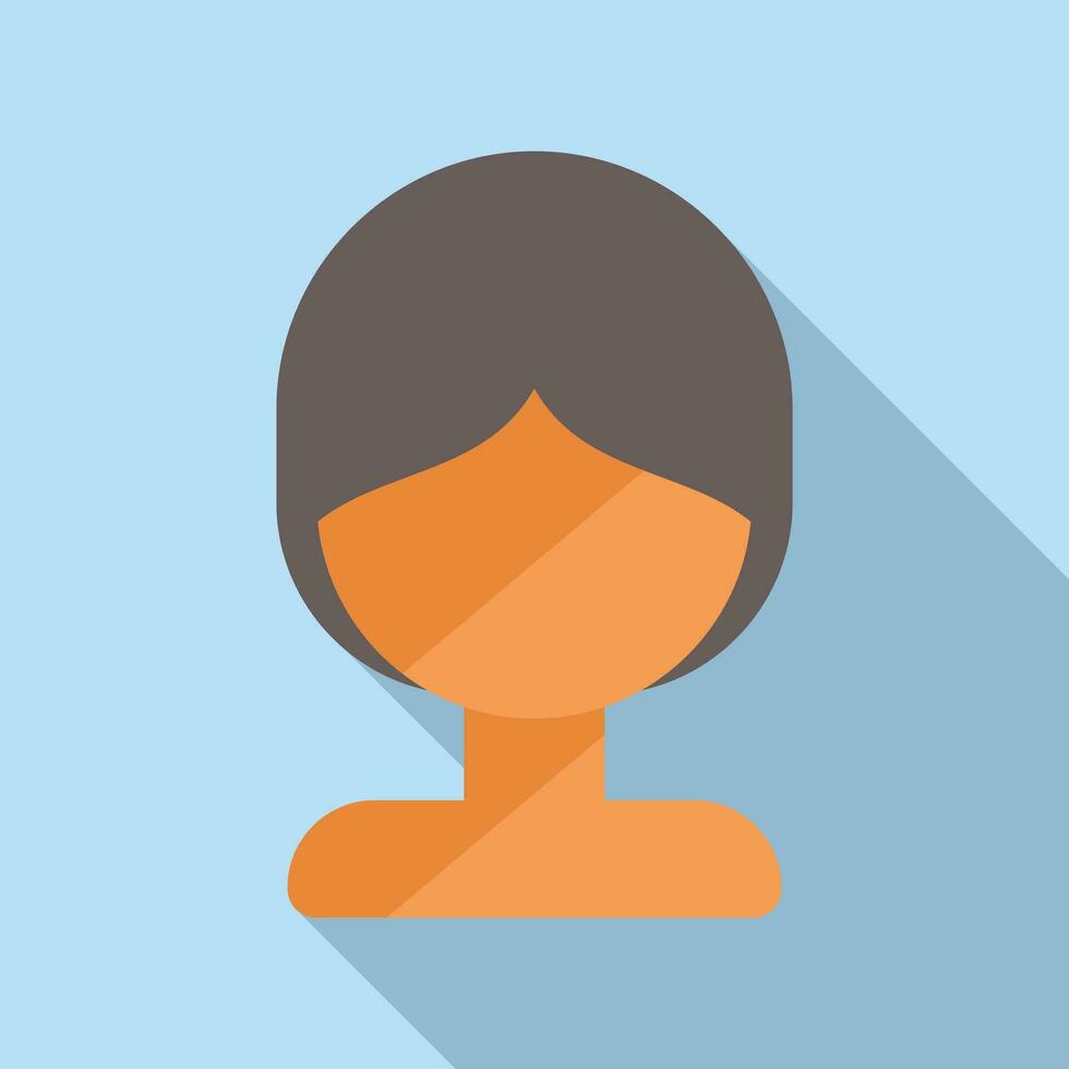 modelo peluca icono plano vector. cara Moda falso vector