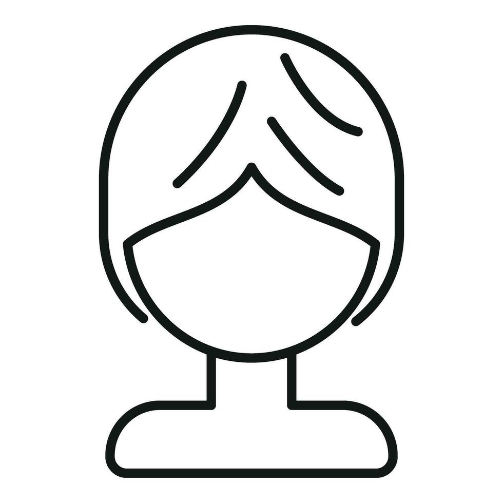 Brief wig face icon outline vector. Lady face fashion vector