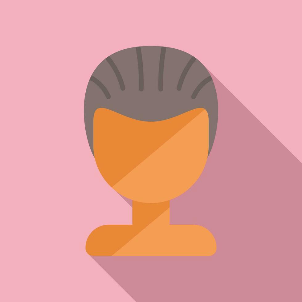 Barber short wig icon flat vector. Face fashion vector