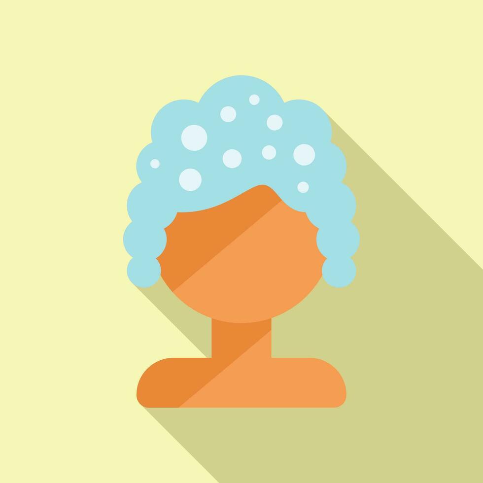Curly wig hairs icon flat vector. Female elegance vector