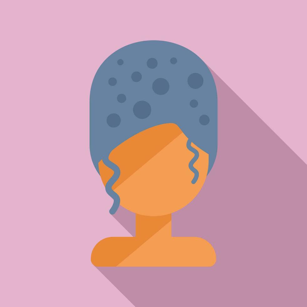 Wig icon flat vector. Curly girl vector