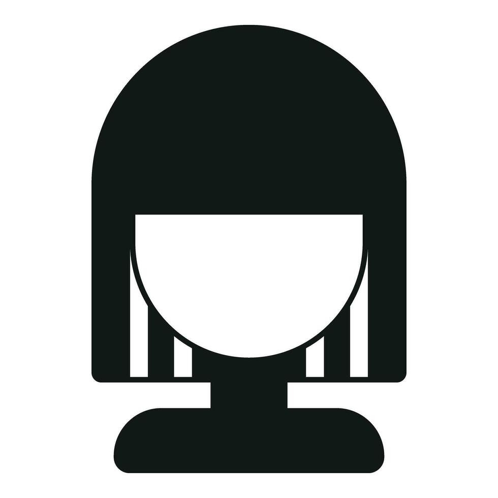 Cute model wig icon simple vector. Trend attractive head vector