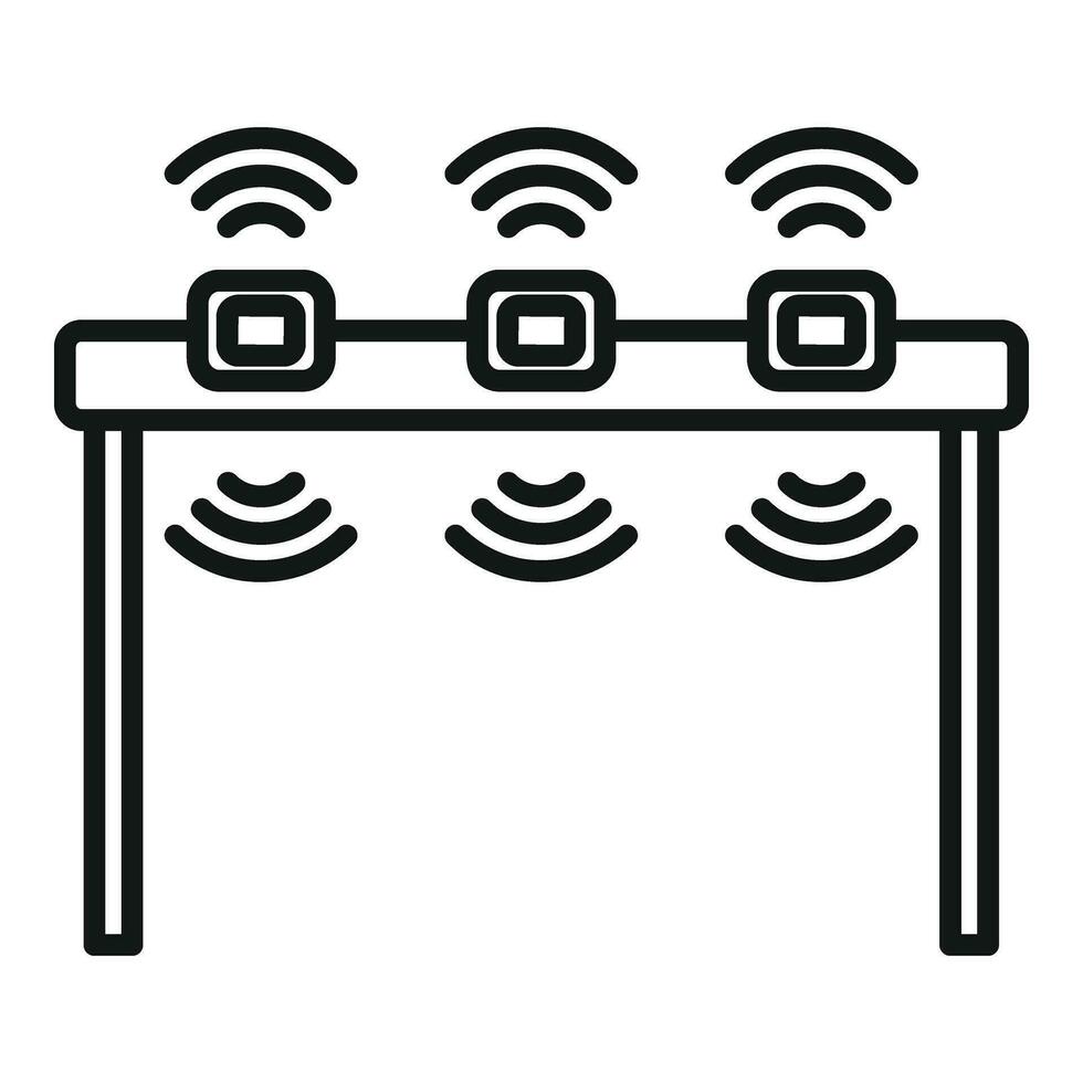 cuidado arco sensor icono contorno vector. seguro conductor vector