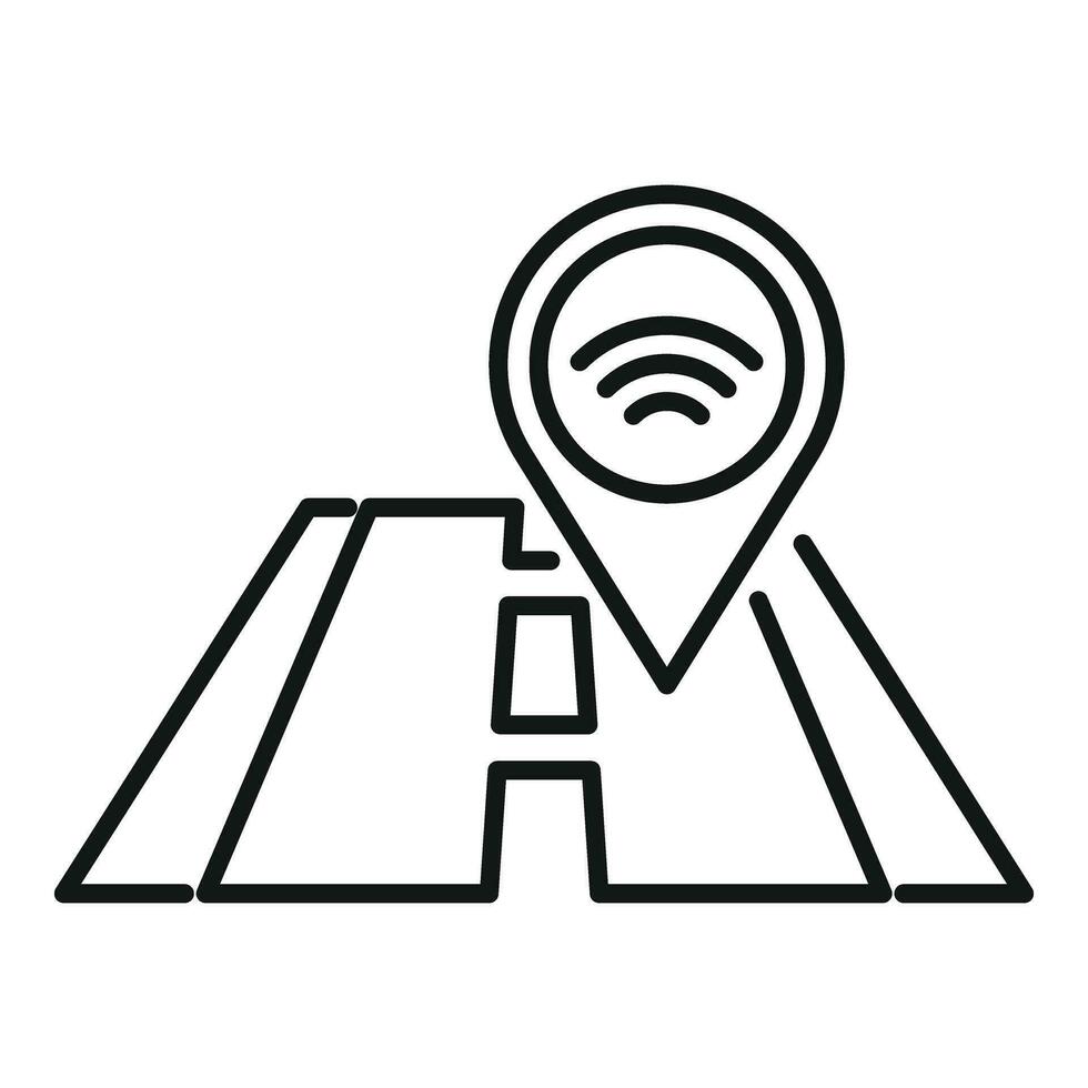 Sensor on road icon outline vector. Safety control vector