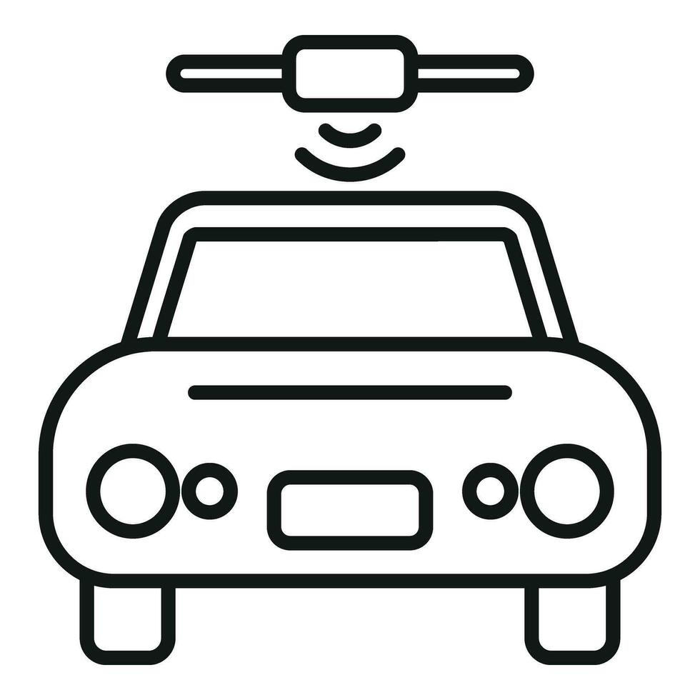 Car road sensor icon outline vector. Safety control vector