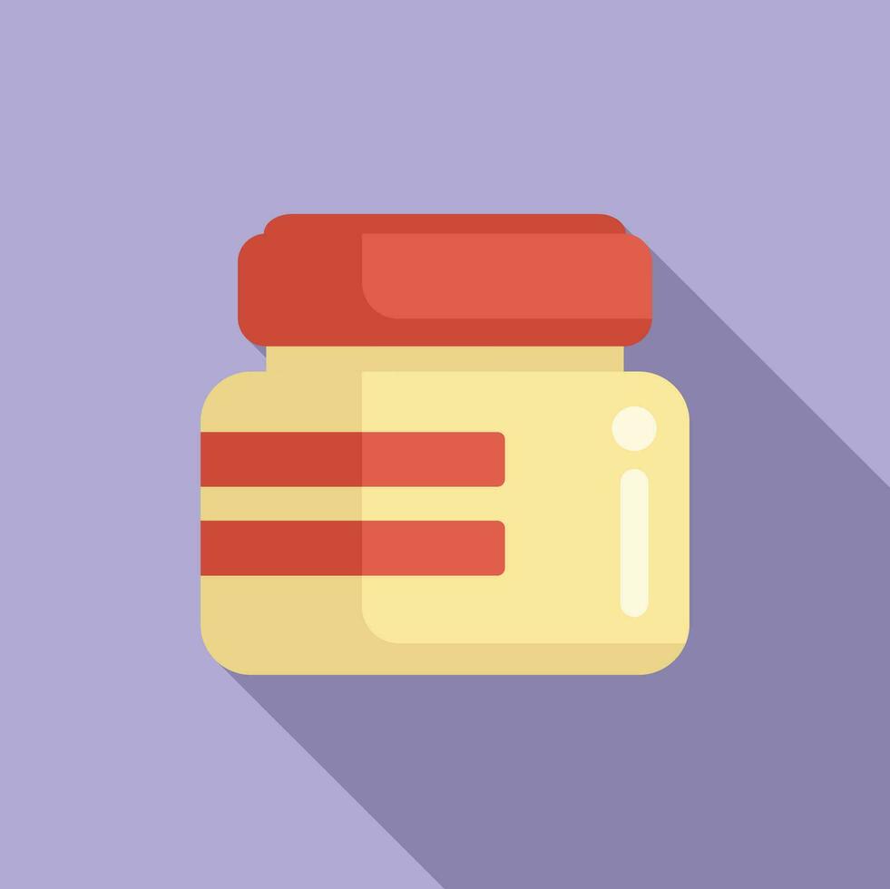 Skin care jar icon flat vector. Skin mask patch vector