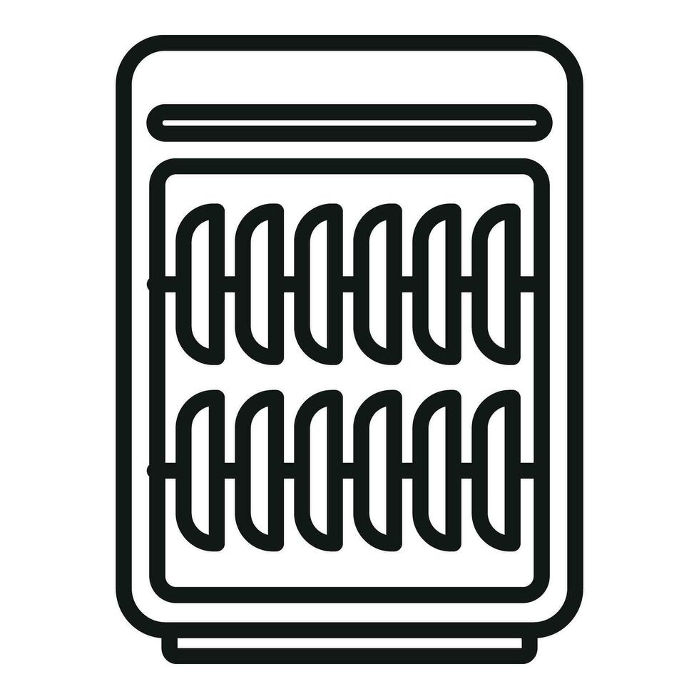 Full working dishwasher icon outline vector. Bathroom failure vector