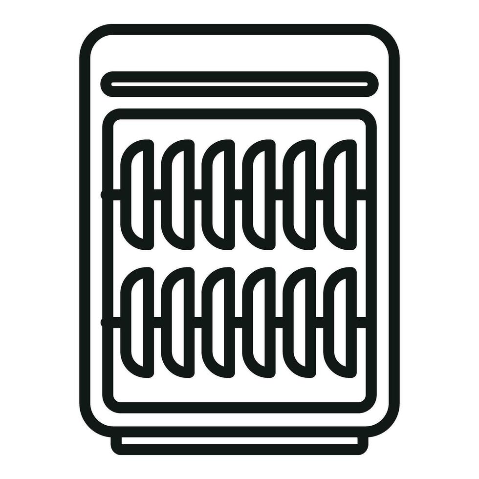 Full working dishwasher icon outline vector. Bathroom failure vector