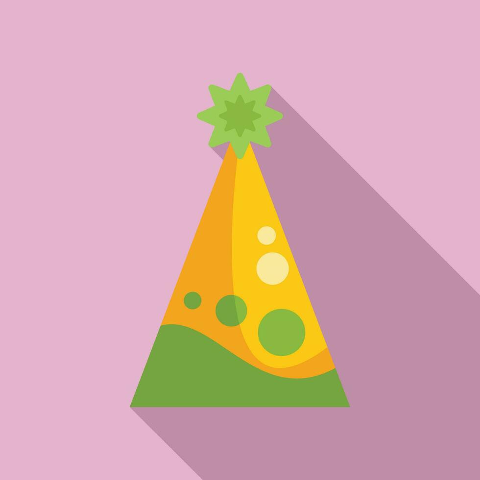 Event party hat icon flat vector. Festive paper activity vector