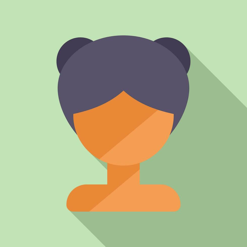 Brief wig face icon flat vector. Lady face fashion vector