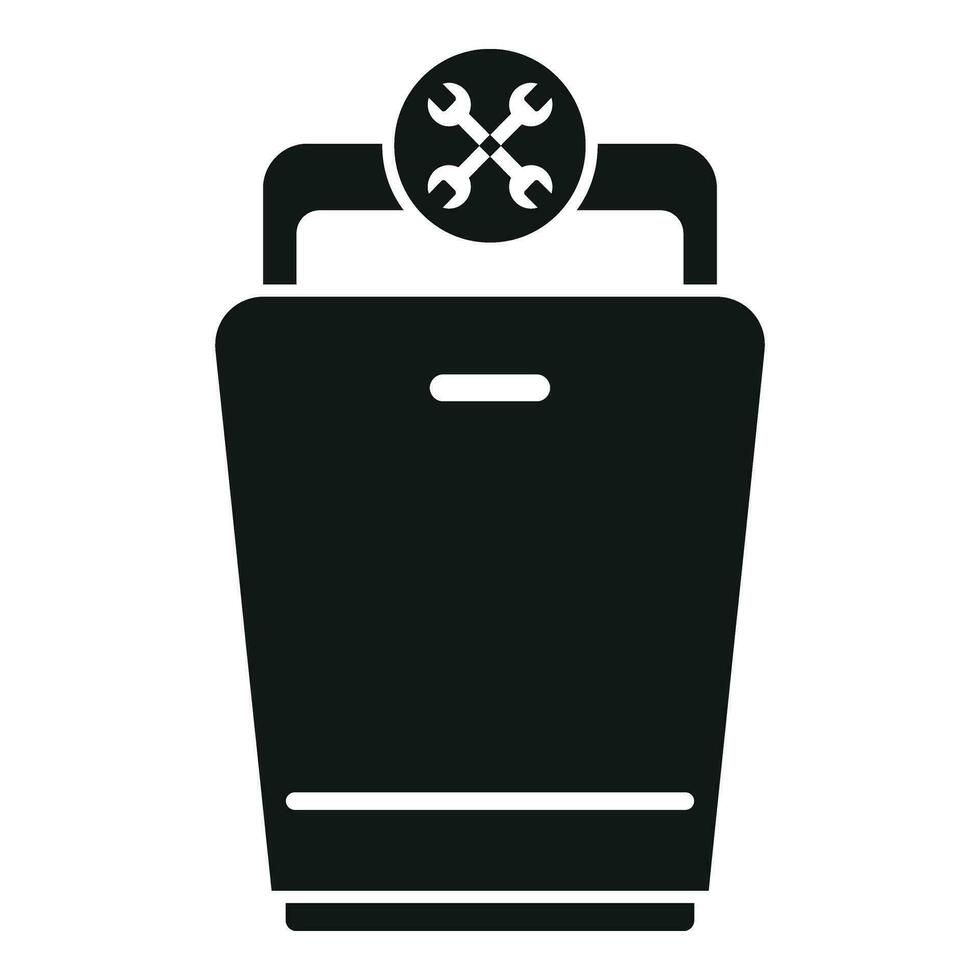 Need repair dishwasher icon simple vector. Fixing worker vector