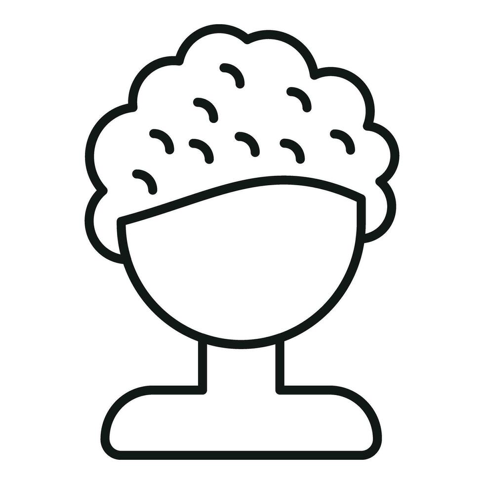 Wig icon outline vector. Curly girl vector