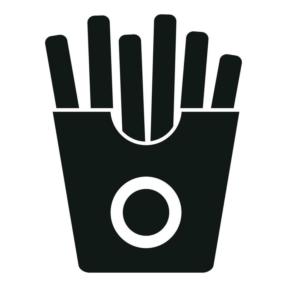 Fries fast food box icon simple vector. Snack craft vector