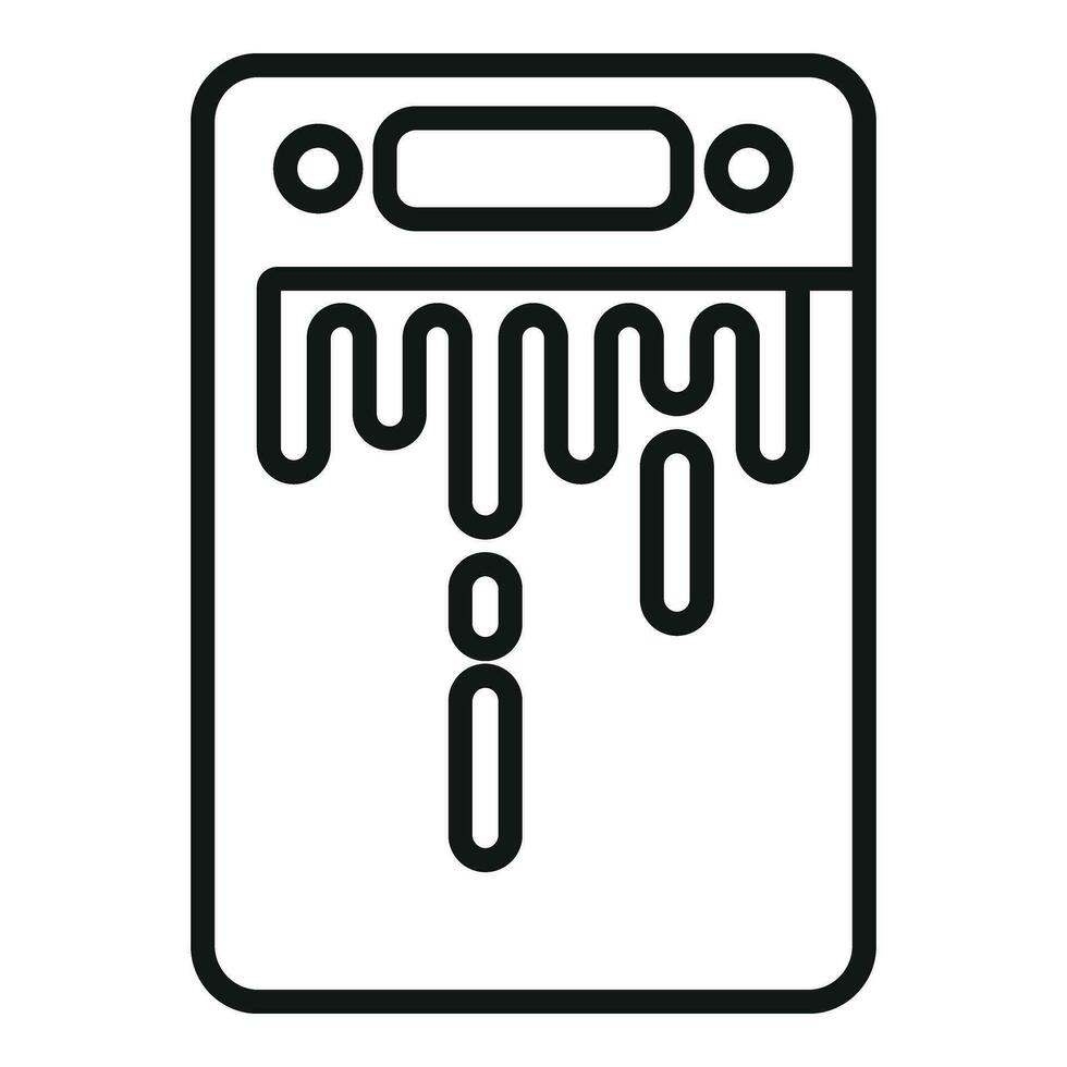 Failure start dishwasher icon outline vector. Broken appliance vector