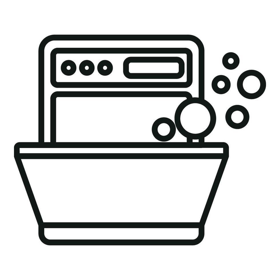 Bubble wash dishwasher icon outline vector. Fixing worker vector