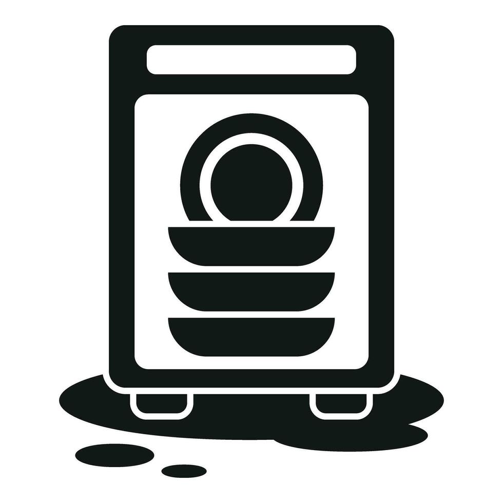 Broken water dishwasher icon simple vector. Service home kit vector