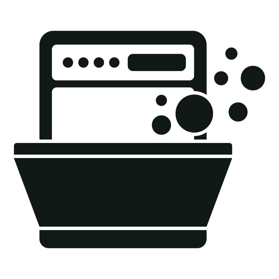 Bubble wash dishwasher icon simple vector. Fixing worker vector