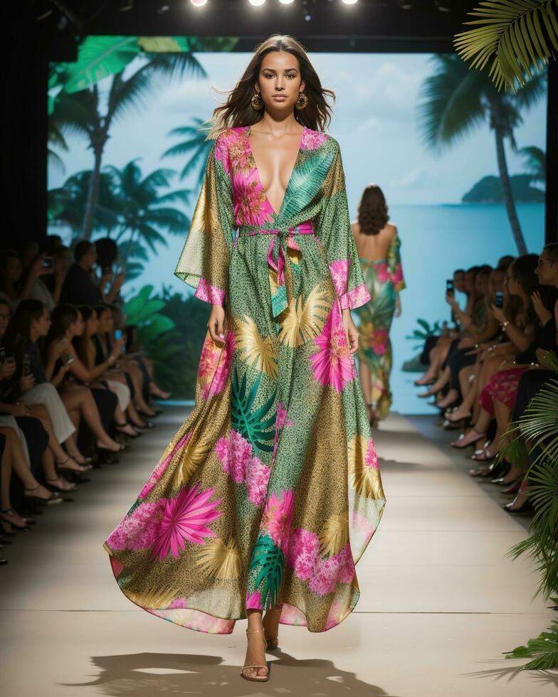 AI generated A model walks the runway. ai generative photo