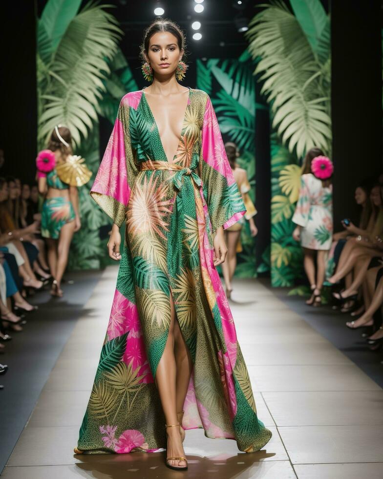 AI generated A model walks the runway. ai generative photo