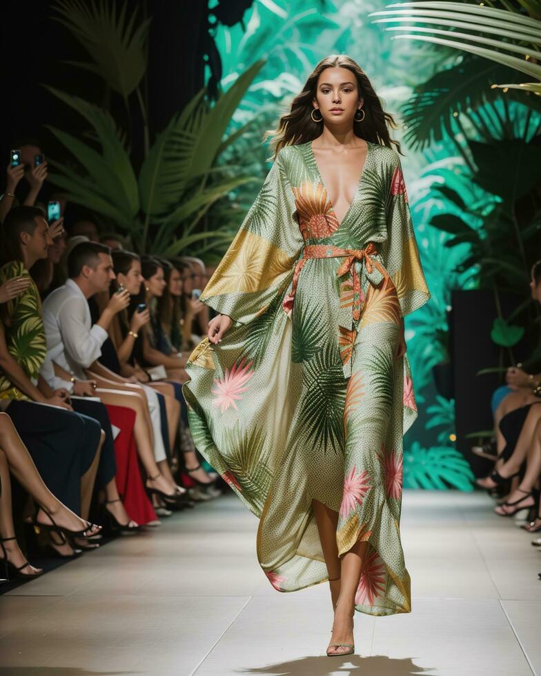 AI generated A model walks the runway. ai generative photo