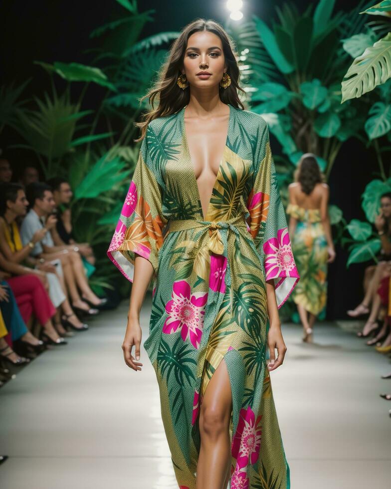 AI generated A model walks the runway. ai generative photo