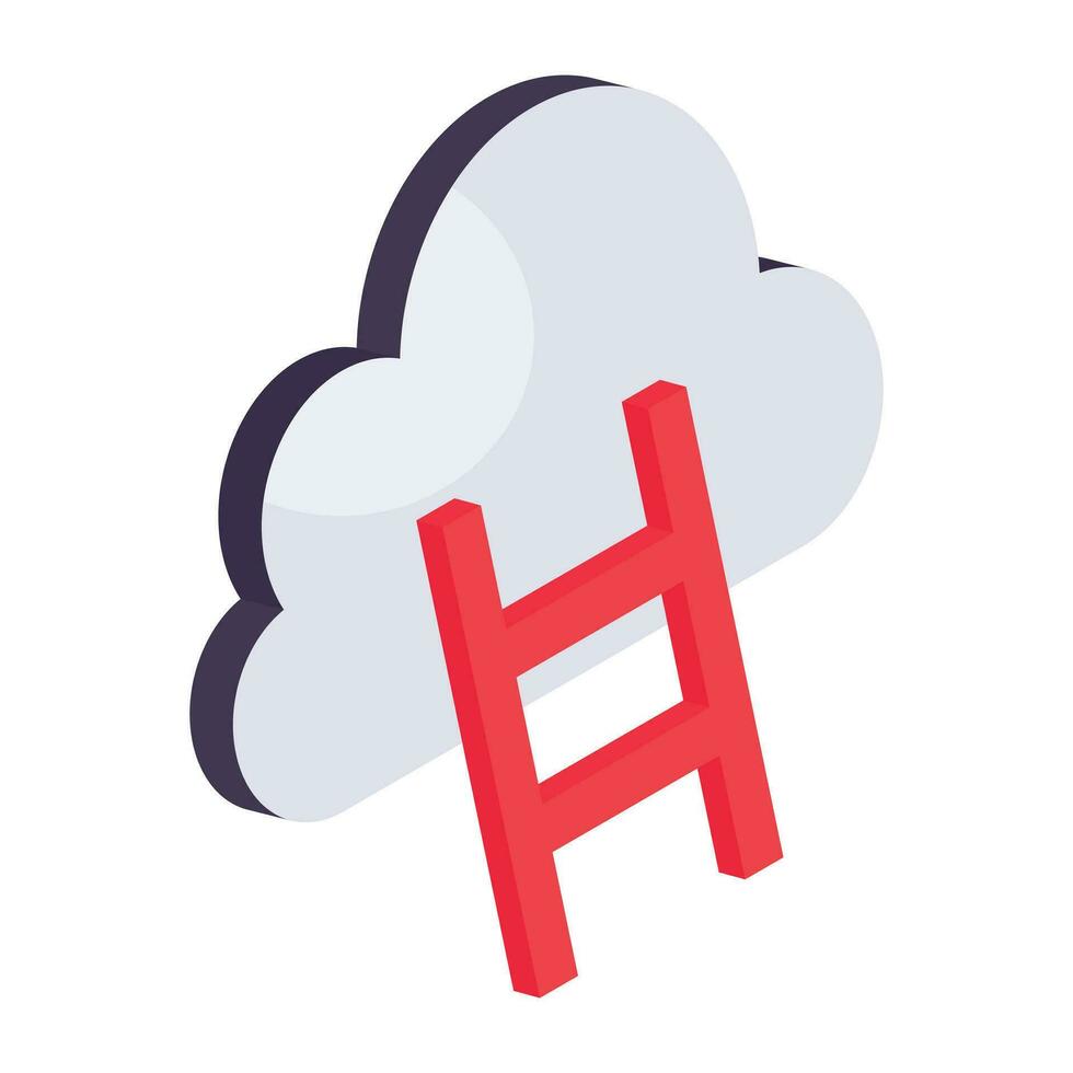 prima descargar icono de nube escalera vector