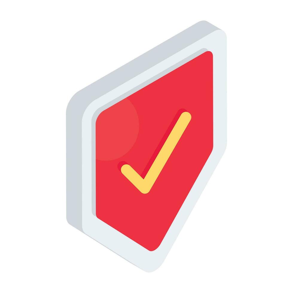 An editable design icon of security shield vector