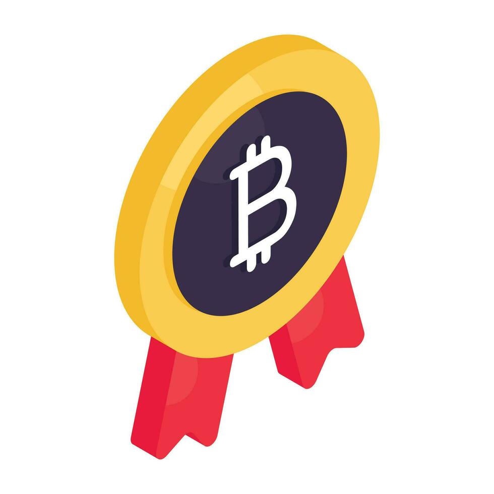 Perfecto diseño icono de bitcoin Insignia vector