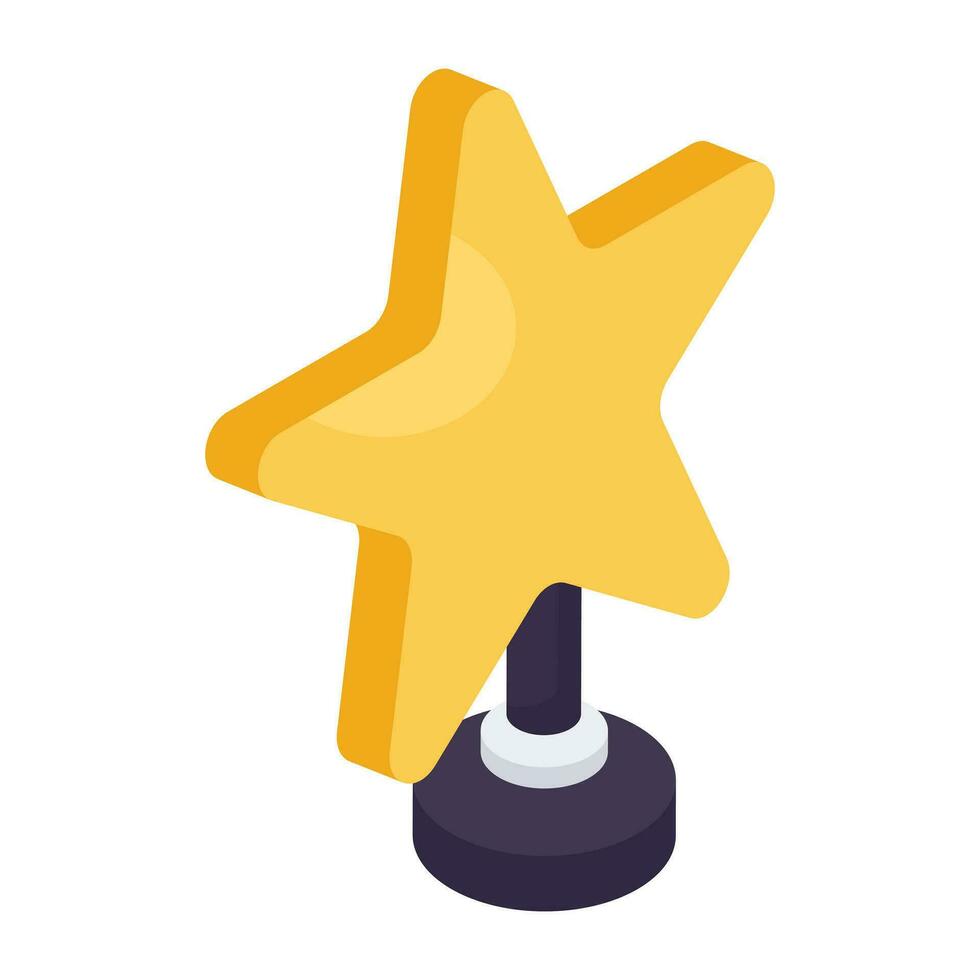 An icon design of star trophy cup vector