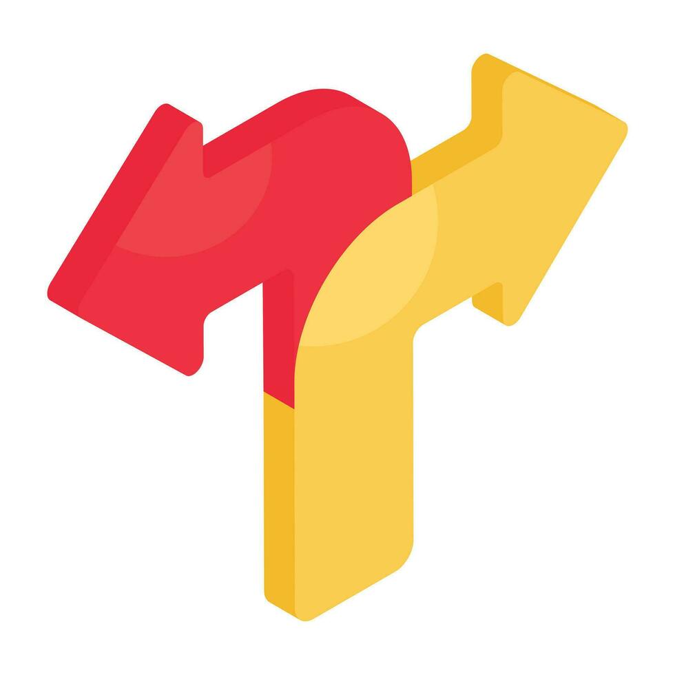 Opposite direction arrows icon vector